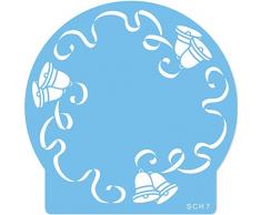 Schablone Weihnachtsglocken und Bänder 140mm