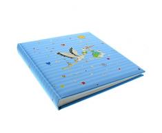 Goldbuch Babyalbum, Adebar Blau, 30 x 31 cm, 60 weiße Seiten mit Pergamin-Trennblättern, Kunstdruck mit Goldprägung, Blau, 15446