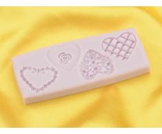 Teigschaber teilig flexique Herzen Silikonform fÃ¼r 8Â x 20Â x 2Â cm pink
