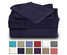 Mutlu Home Goods Bettwäsche-Set – Doppelbett-gebürstete Mikrofaser, luxuriöse Bettwäsche – Tiefe Taschen, hypoallergen, verblasst, knitterfrei, fleckenabweisend, 4-teilig King Navy