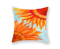 Toplano Kissenbezug, Motiv: Sonnenblume, super weich, lebendig, Landhausstil, dekorativer Kissenbezug für Sofa, Couch und Stuhl, quadratisch, 45,7 x 45,7 cm 18 X 18 Two Half Sun