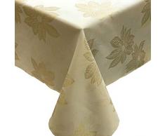 CAIT CHAPMAN HOME COLLECTION Tischdecke und Läufer, goldfarbenes Weihnachtsstern, metallisches Garn, gefärbt, Jacquard gewebt 60 x 120 Tablecloth