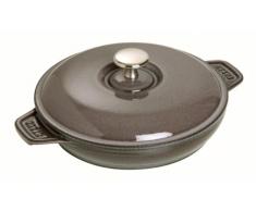Staub Auflaufform, rund (20 cm, 0,75 L mit mattschwarzer Emaillierung im Inneren der Auflaufform) grafitgrau