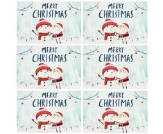ZX VISION Tischsets für Esstisch, Weihnachtsdekoration, 6 Stück Blue Christmas Placemats