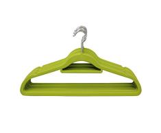 JVL Premium-Serie Velvet Touch dünn platzsparend rutschfest Kleiderbügel, Lime, 20er-Packung
