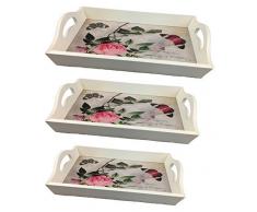 GMMH HOLZTABLETT Schmetterlinge Rosa 3 er Set LN47-4 SERVIERTABLETT BETTTABLETT TABLETT Holz SERVIERPLATTE