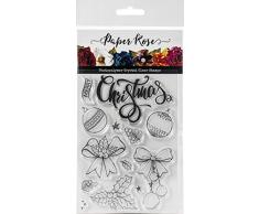 PAPER ROSE -3PL 18342 Transparente Stempeldekorationen, Sketchy Christbaumschmuck, Einheitsgröße