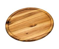 Kesper Pizzateller aus Akazie, Holz, braun, 32 x 32 x 5 cm