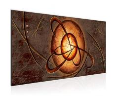 Bilder Abstrakt Wandbild Vlies - Leinwand Bild XXL Format Wandbilder Wohnzimmer Wohnung Deko Kunstdrucke Gelb Grau 1 Teilig - MADE IN GERMANY - Fertig zum Aufhängen 100112a