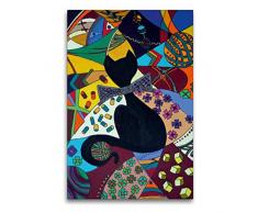 Premium Textil-Leinwand 60 x 90 cm Hoch-Format Gentleman-Kätz, Petra Kolossa, Acryl auf Leinwand, 70x50, 2017 | Wandbild, HD-Bild auf Keilrahmen, Fertigbild auf hochwertigem Vlies, Leinwanddruck von Petra Kolossa