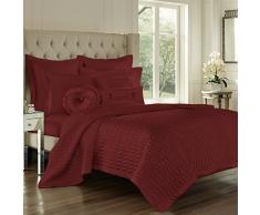 Five Queens Saranda Satin Geometrische Gesteppte Decke Full/Queen, Amethyst Modern Full/Queen Cabernet