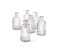 Serene Räume Living Klar Medizin Flasche Bud Vasen, Vintage Style Vasen, Set von 6