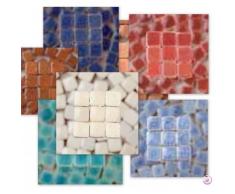 MosaicMicros 5 x 5 x 3 mm 10 G 100 Keramik glasiert Mini Mosaik Fliesen, hellgrün beige