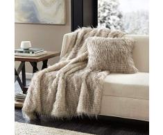 Madison Park Edina Luxuriöse Kunstfell-Überwurf, 50 x 60 cm, hochwertig, weich, gemütlich, für Bett, Trainer oder Sofa