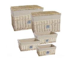 Dcasa Set 2 Truhen 3 Rattan Geschenkkörbe Möbel Aufkleber Home Dekoration Unisex Erwachsene Mehrfarbig (Mehrfarbig), einzigartig
