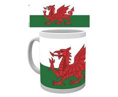 empireposter Wales - Flag - Walisische Flagge Keramik Tasse - Größe Ø8,5 H9,5cm