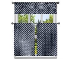 Duck River Textil Verdunkelungsvorhang mit geometrischem Muster, 38 x 112 cm (2 Stück), Ozean