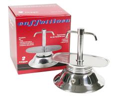 Bialetti Espresso Kaffeemaschine mit Zwei Ausläufen und Induktionsboden, Edelstahl, Grau
