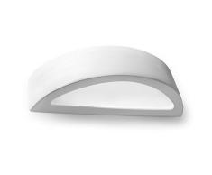 Sollux Lighting Wandleuchte Innen Weiß Halbrund 1 x E27 bis max. 60W 230V IP20 Wohnzimmer Schlafzimmer Treppenhaus Flur Energieklasse A++ MIALUX Gamma Wandlampe, Keramik