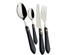 Bugatti oxbnm-s3265 Oxford Besteckgarnitur, 49-teilig Tafelservice, Edelstahl/ABS schwarz 52 x 37,5 x 16 cm