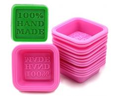 (20er Pack) zicome DIY Handgefertigte Seife Formen, Backen Formen, in Cupcake Liners – 100% Handgefertigt quadratisch Silikon –-Mikrowelle, Backofen, Kühlschrank, Gefrierschrank und spülmaschinenfest für Homemade Craft