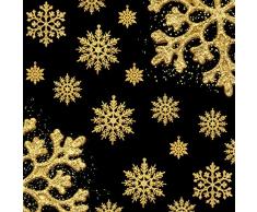 Hestya Dekofigur Schneeflocken, Kunststoff, Verschiedene Größen, 50 Stück 1.7, 3, 4 Inches Goldfarbener Glitzer