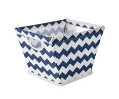 DII Faltbarer Trapez-Aufbewahrungskorb aus Polyester für Zuhause, Organisationslösung für Büro, Schlafzimmer, Schrank und Spielzeug Small Nautical Blue