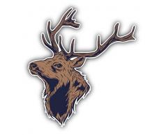 novland Aufkleber für Autostoßstange, Hirschkopf, 12,7 x 12,7 cm