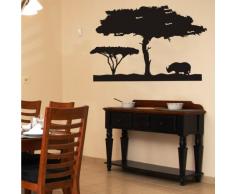 INDIGOS 4052166116473 Wandtattoo w553 Afrika / Steppe Wandaufkleber, 96 x 61 cm, schwarz