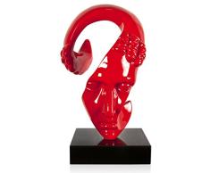 Arte Dal Mondo Testa Surrealista Harz Skulptur, Marmor, Rot