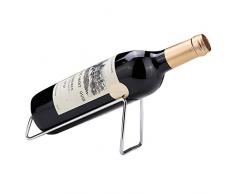 Ibnotuiy Weinregal, Metall, für 1 Flasche, minimalistisch, 2 Stück Silber