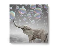 Ölgemälde für Schlafzimmer, Wohnzimmer, Dekoration, lustiger Elefant, sitzend auf der Toilette, Tier-Muster, Büromuster, gespannt mit Holzrahmen, fertig zum Aufhängen 16 x 16 Inch Elephant11yag1772