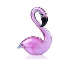QF Glasfigur, handgeblasenes Glas, Flamingo, Souvenir, handgemachtes Kunstdeko, rosa Flamingo