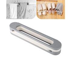Hopopro Badezimmer-Hausschuhregal, Wandmontage, zusammenklappbar, Hausschuhehalter, Schuhaufhänger, selbstklebende Schuhaufbewahrung, Teleskop-Handtuchhalter, 3-in-1-Badezimmer-Aufbewahrungs-Organizer