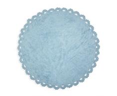 Ideenreich Chanel Teppich rund waschbar 140cm, Baumwolle, blau, 140 cm