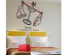 INDIGOS 4052166059916 Wandtattoo w383 Waage - Sternzeichen Wandaufkleber, 96 x 83 cm, silber