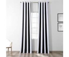 HPD BOCH-KC43-120-GR Vorhang mit Streifen, verdunkelnd, 50 x 120 cm, Schwarz/Weiß