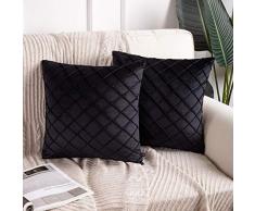 Phantoscope 2 Stück Ordner Überwurf Kissenhülle Kissenbezüge 18 x 18 Zoll 45 x 45 cm schwarz