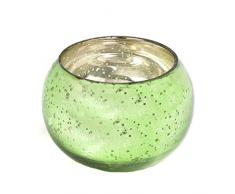 Insideretail Hochzeit Teelichthalter: Mercury Glass Round Votives-Green-6cm x 6cm, Set, Glas, Green, 6 x 5 x 6 cm, 48-Einheiten