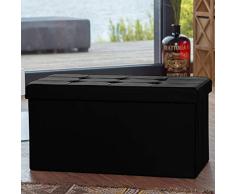 PETTI Artigiani Italiani Lagerung, Baul, Sitzhocker, Aufbewahrungsbox, 78 x 38 x 38 cm, Schwarz, 76 x 38 x 38 cm