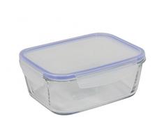 Unbranded 8012722 Superblock rechteckig Lunchbox mit Deckel klar Glas 15,5 x 15,5 x 7,3 cm 80 cl
