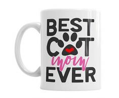 Gift Original Kaffeetasse mit Aufschrift Best Cat Mom, 312 ml