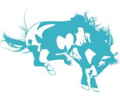 INDIGOS 4051095050537 Wandtattoo w606 feueriges Pferd Wandaufkleber in 3 Größen, 120 x 66 cm, türkis