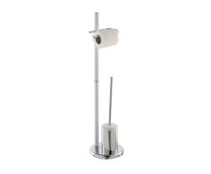 Deckenfluter Toilettenbürste und Toilettenpapierhalter in Chrom und Weiß