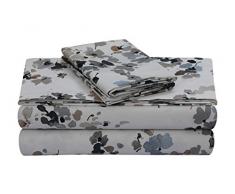 Tribeca Living Kopfkissen, Fadenzahl 300, Baumwollsatin, 1 Paar King Lissabon Grau