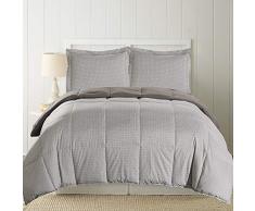 Amrapur Overseas Schmusetuch aus französischem Damast, wendbar, 2-teilig Scheck Full/Queen