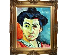 overstockArt Ölbild auf Leinwand, Motiv Grüne Streifen, handbemalt, von Henri Matisse