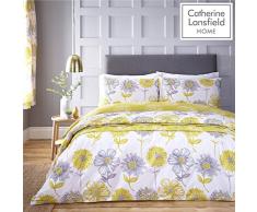 Catherine Lansfield Banbury Gardinen, Floral, Pflegeleicht, gelb, Doppelbett