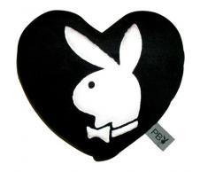 Playboy Kissen - Herz 35 x 30 cm schwarz/weiss (Black/White)