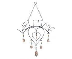 Plutus Brands Windspiel mit Zwei Herzen, Metall